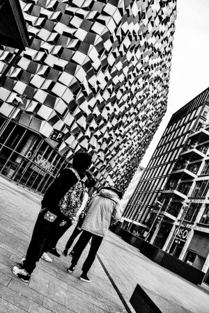 Youths outside the Cheesegrater